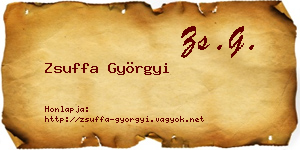 Zsuffa Györgyi névjegykártya